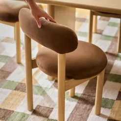 Munk Velvet Dining Chair - White Oak and Hale Earth