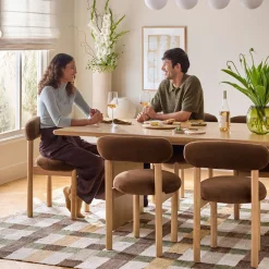 Munk Velvet Dining Chair - White Oak and Hale Earth