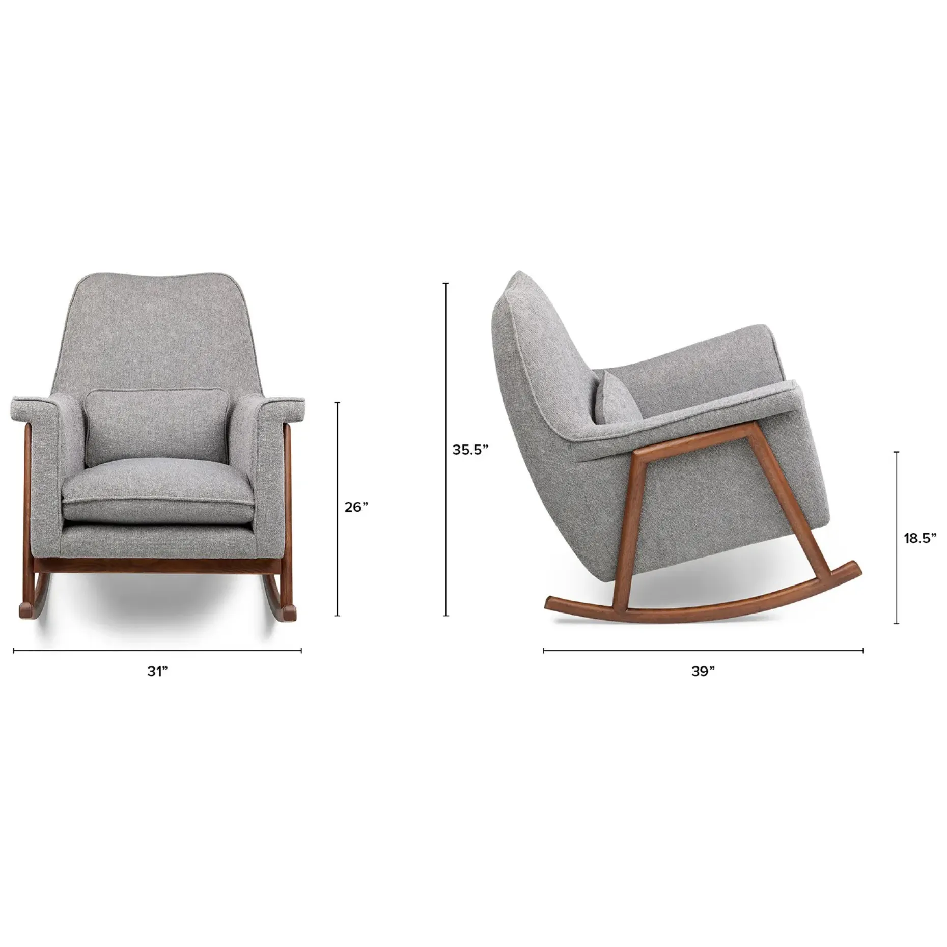 Munni 31" Rocking Lounge Chair - Cloudburst Gray