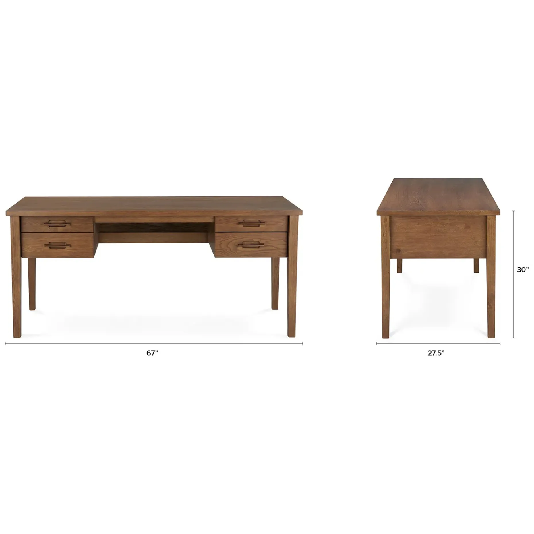 Munson 67" Storage Desk - Smoked Oak
