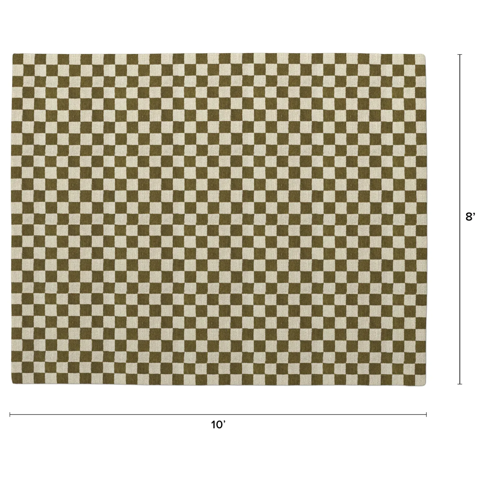 Murray 8 x 10 Wool Rug - Checkered Green