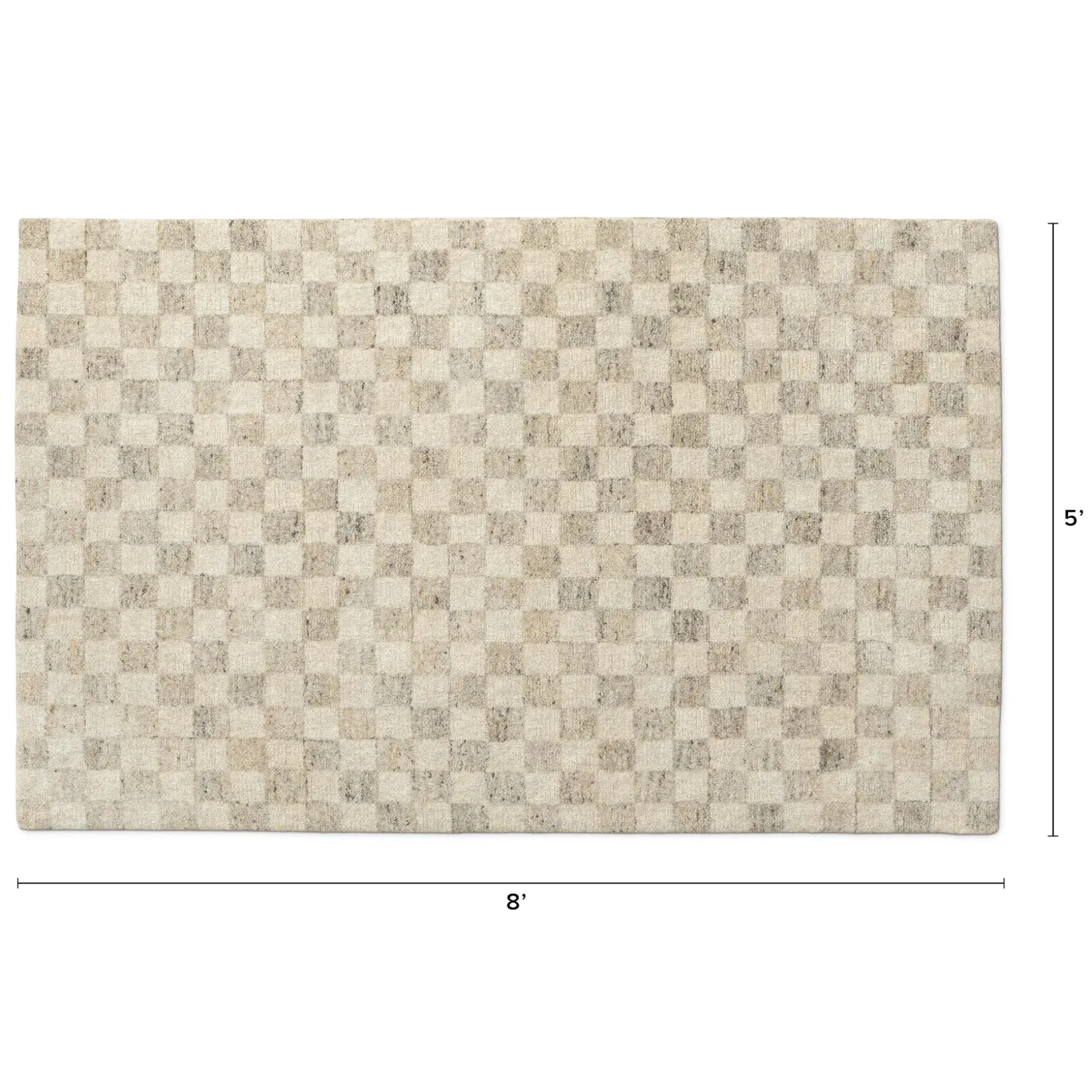 Murray 5 x 8 Wool Rug - Checkered Gray