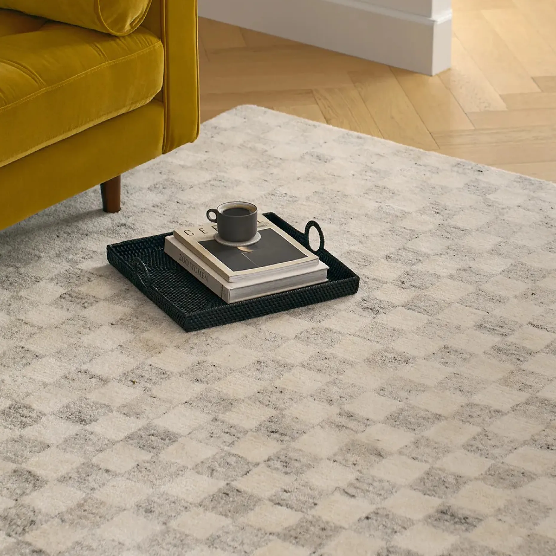 Murray 5 x 8 Wool Rug - Checkered Gray