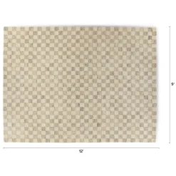 Murray 9 x 12 Wool Rug - Checkered Gray