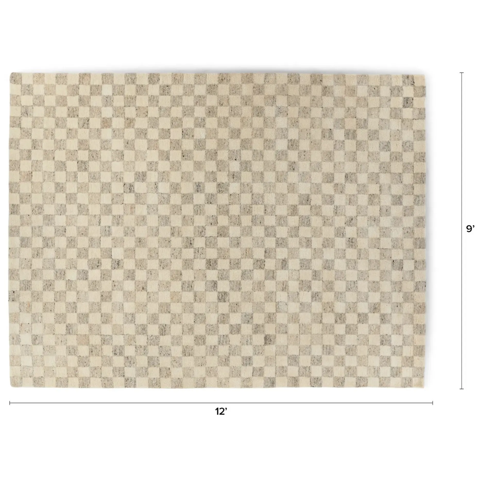 Murray 9 x 12 Wool Rug - Checkered Gray