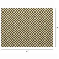 Murray 9 x 12 Wool Rug - Checkered Green