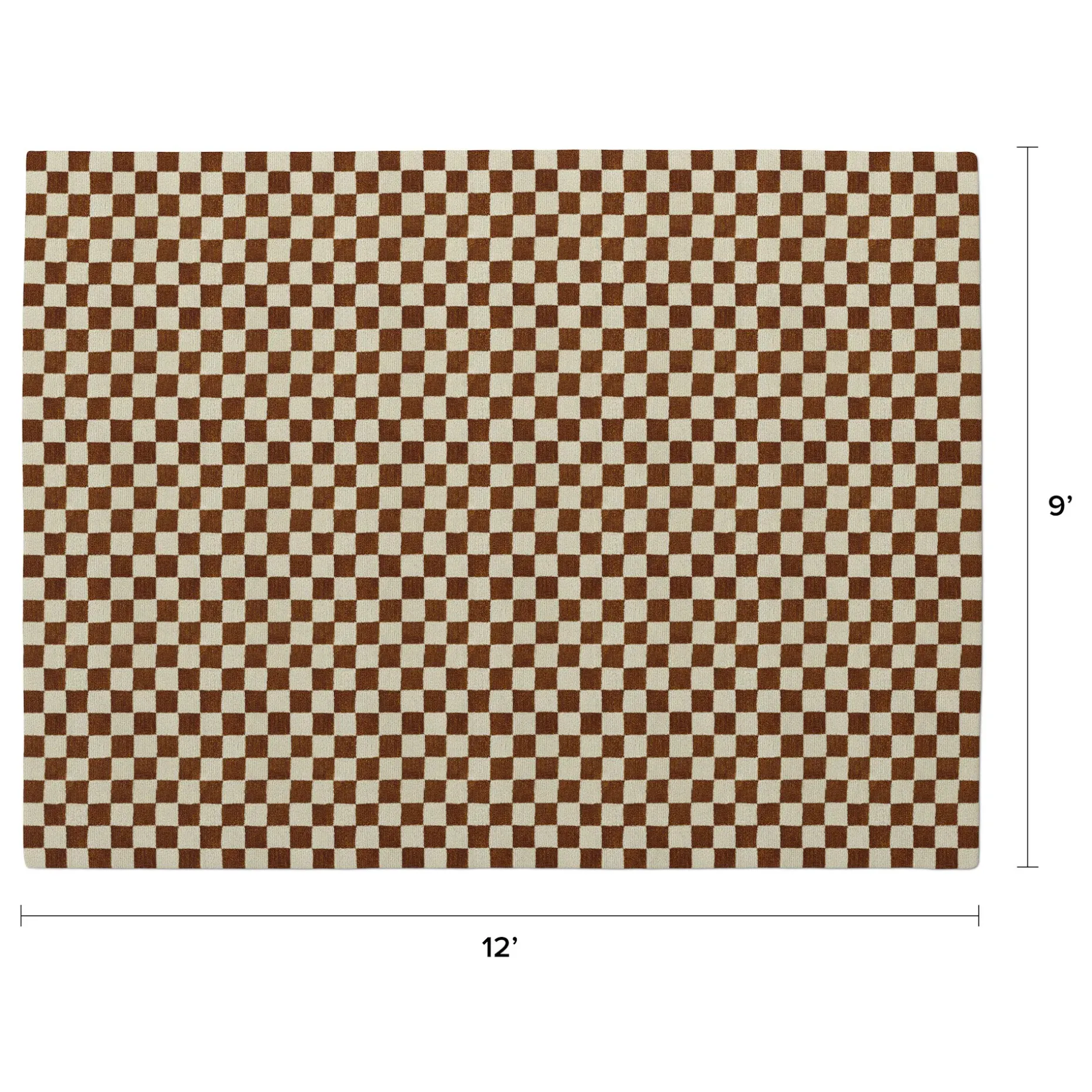 Murray 9 x 12 Wool Rug - Checkered Rust