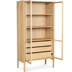 Mysen 35.5" Glass Cabinet - Natural Oak