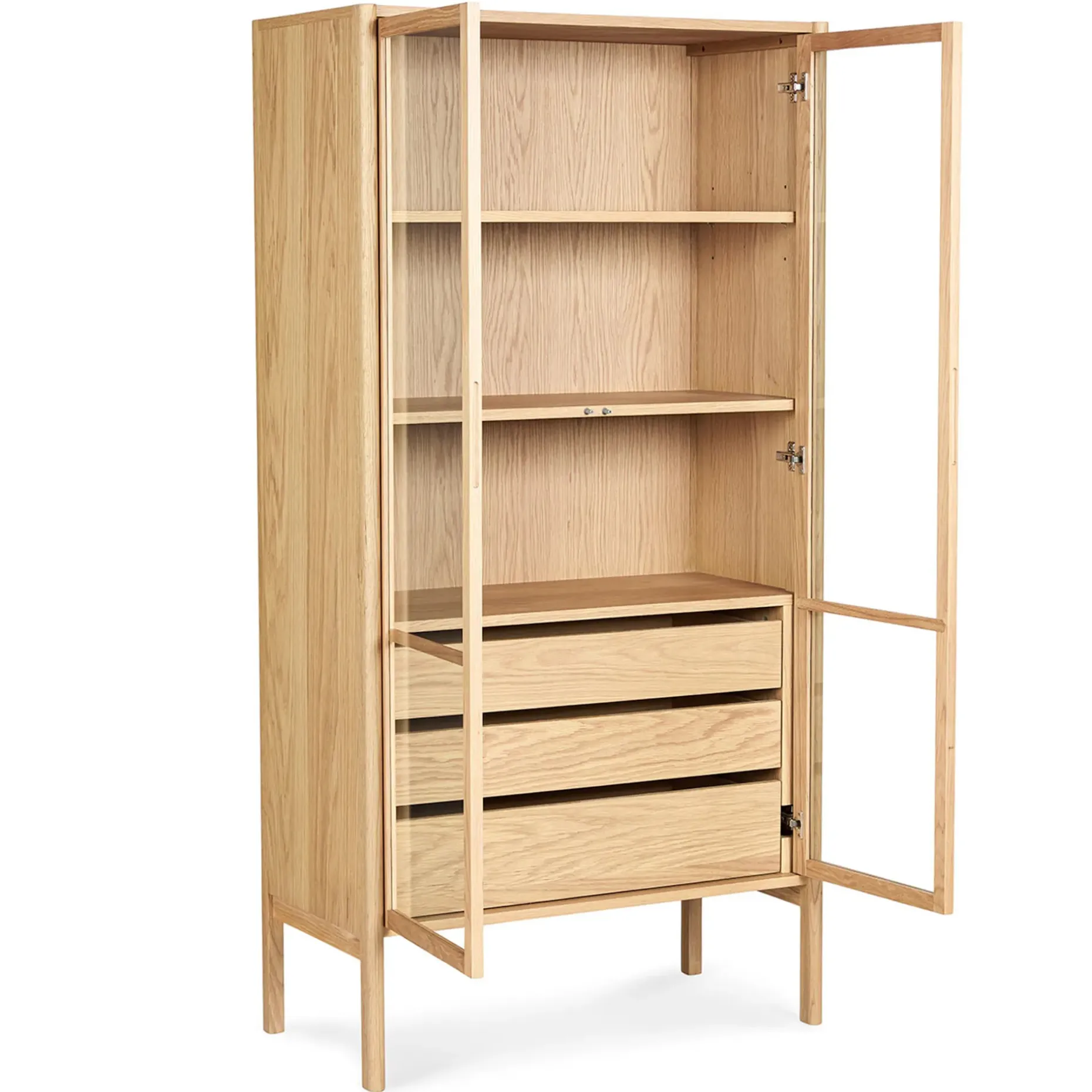 Mysen 35.5" Glass Cabinet - Natural Oak