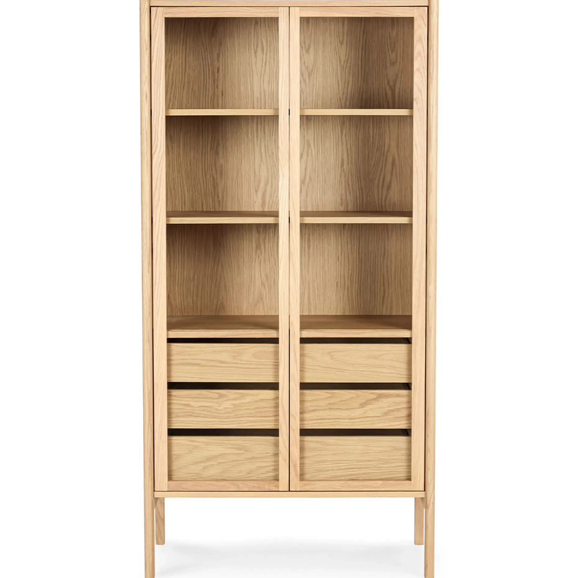 Mysen 35.5" Glass Cabinet - Natural Oak