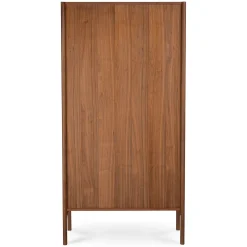 Mysen 35.5" Glass Cabinet - Walnut