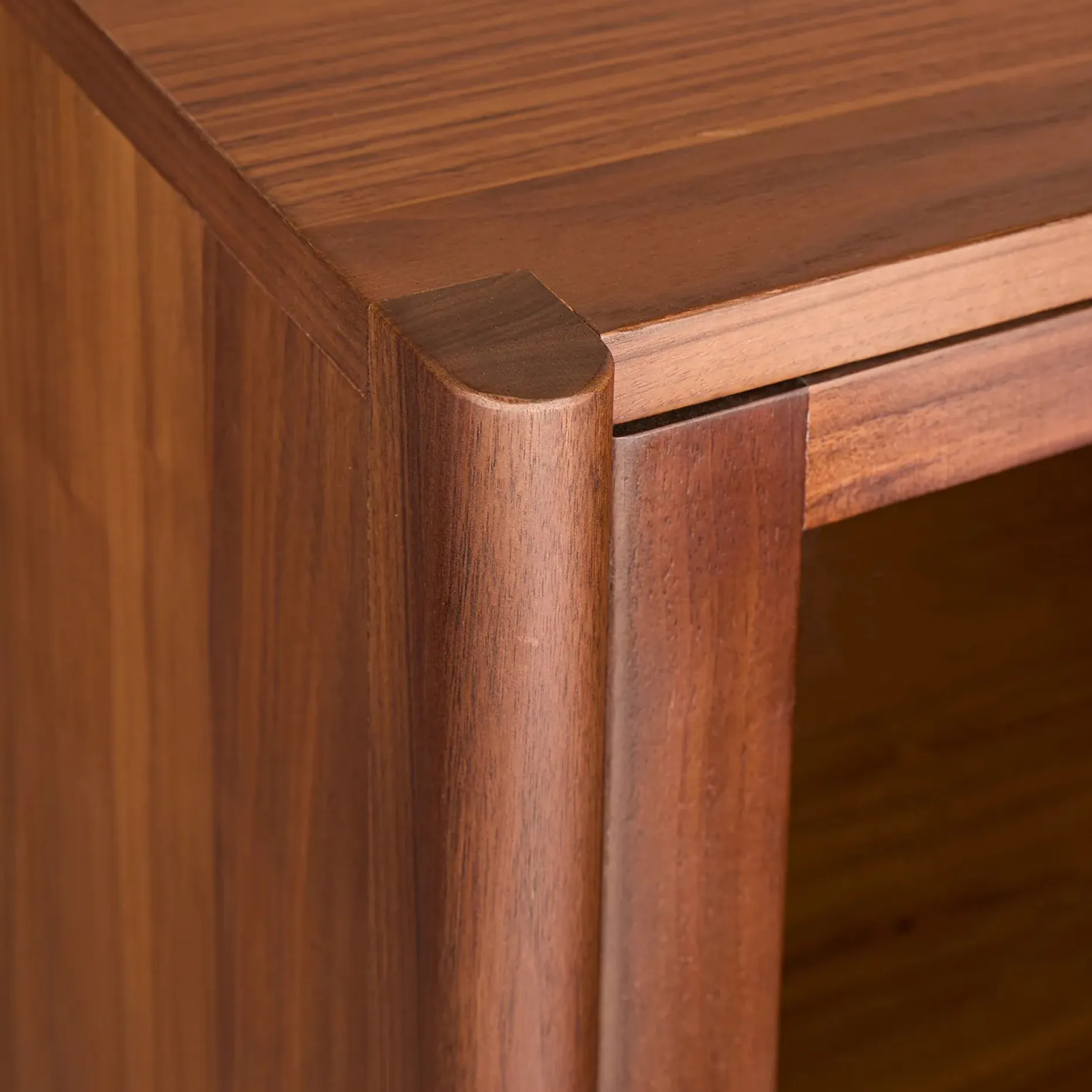 Mysen 35.5" Glass Cabinet - Walnut