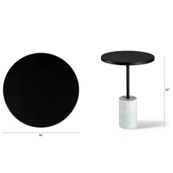 Narro Marble Side Table - Black