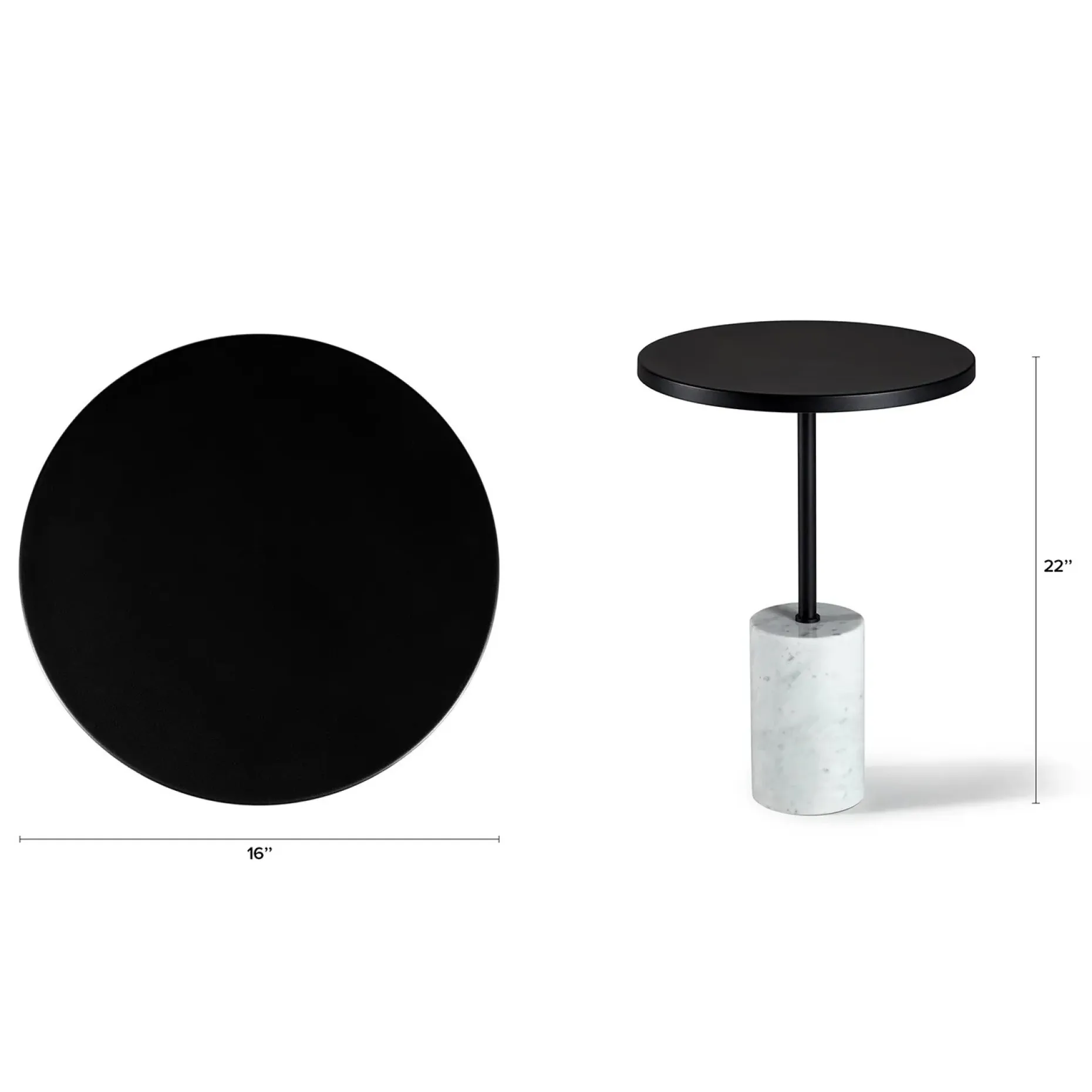 Narro Marble Side Table - Black