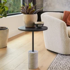 Narro Marble Side Table - Black