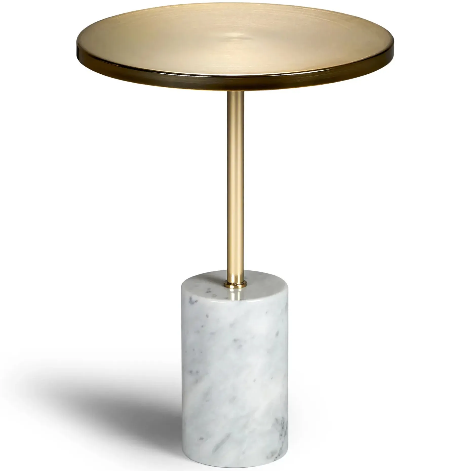 Narro Marble Side Table - Brass