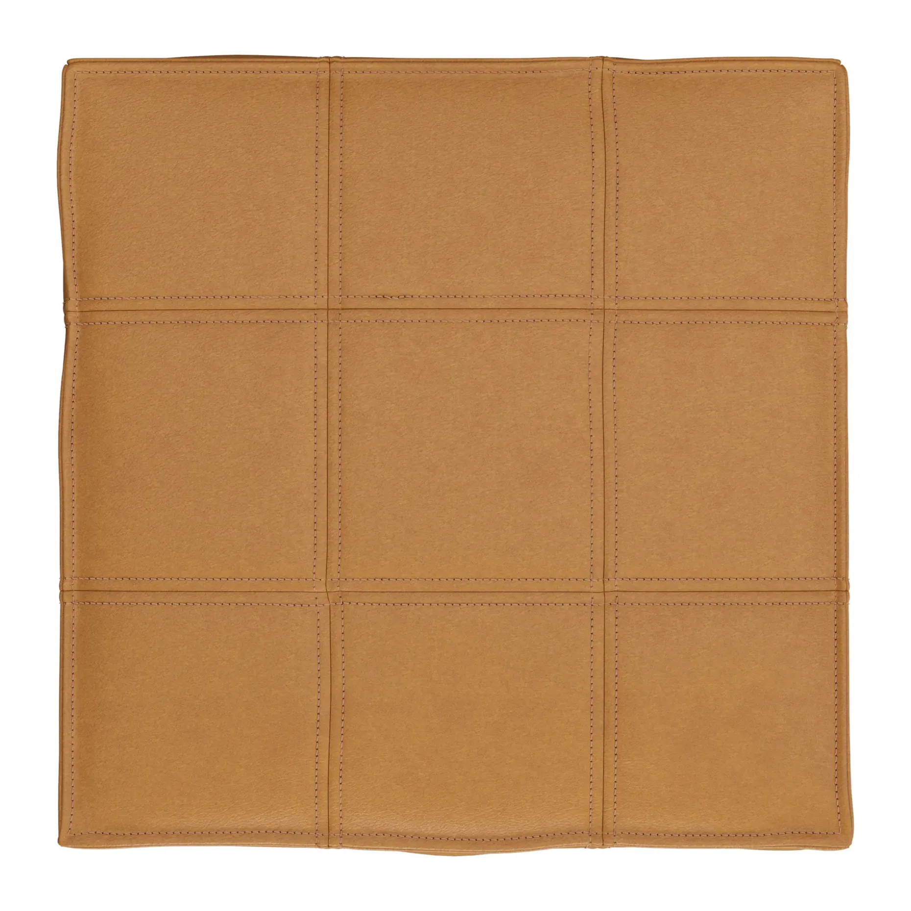 Nash 18" Leather Pouf - Taos Tan