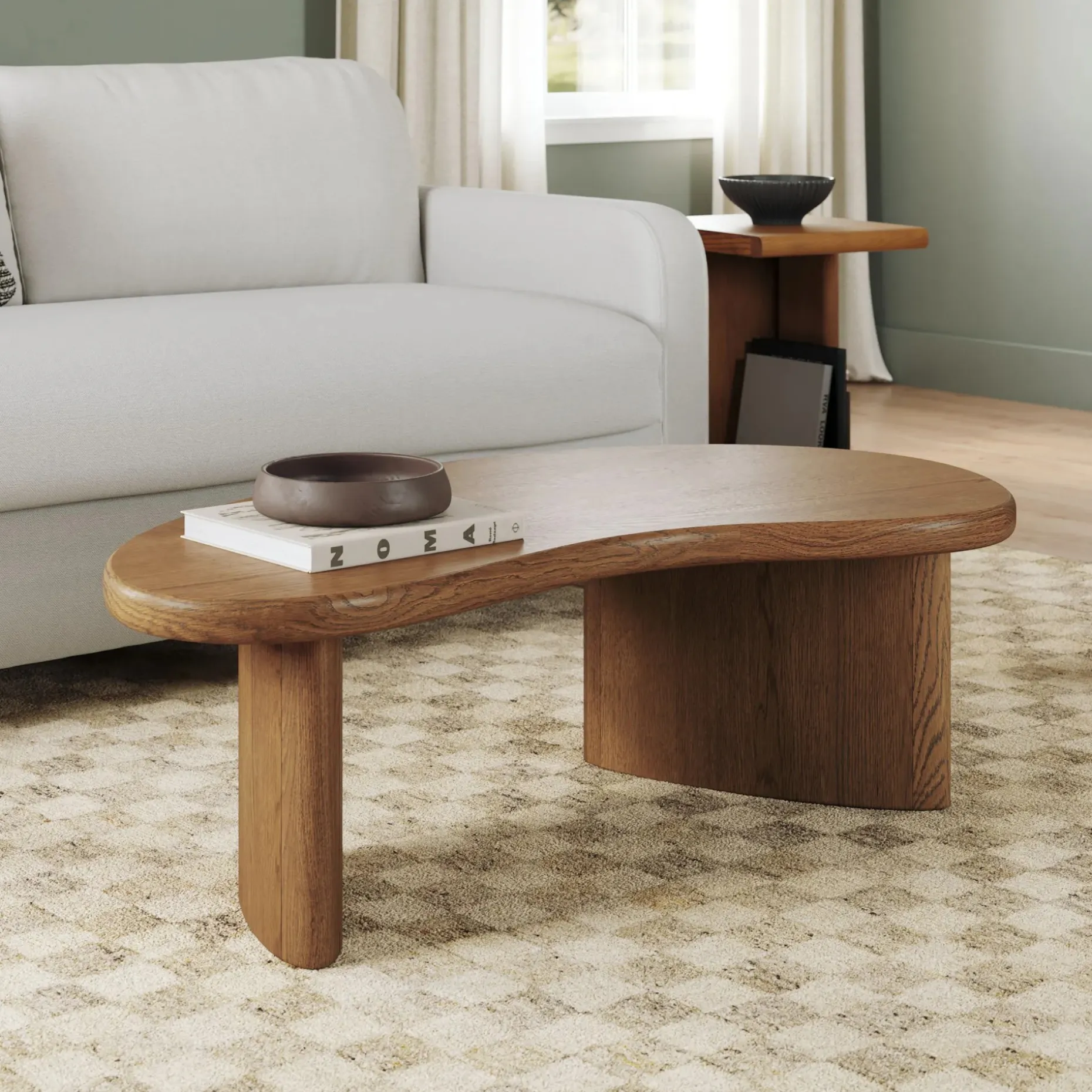 Neah 49" Coffee Table - Smoked Oak