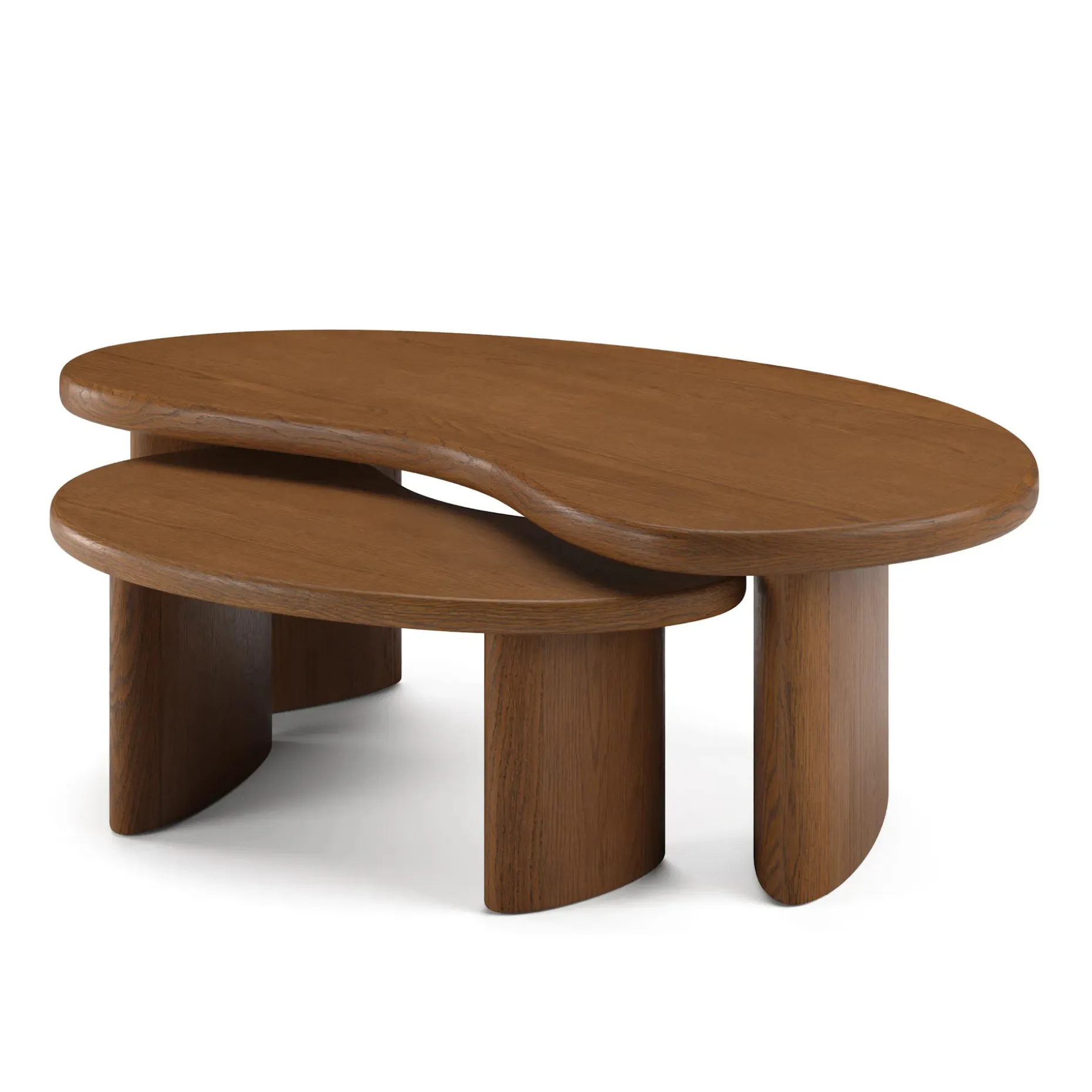 Neah 49" Nesting Coffee Table Set - Smoked Oak