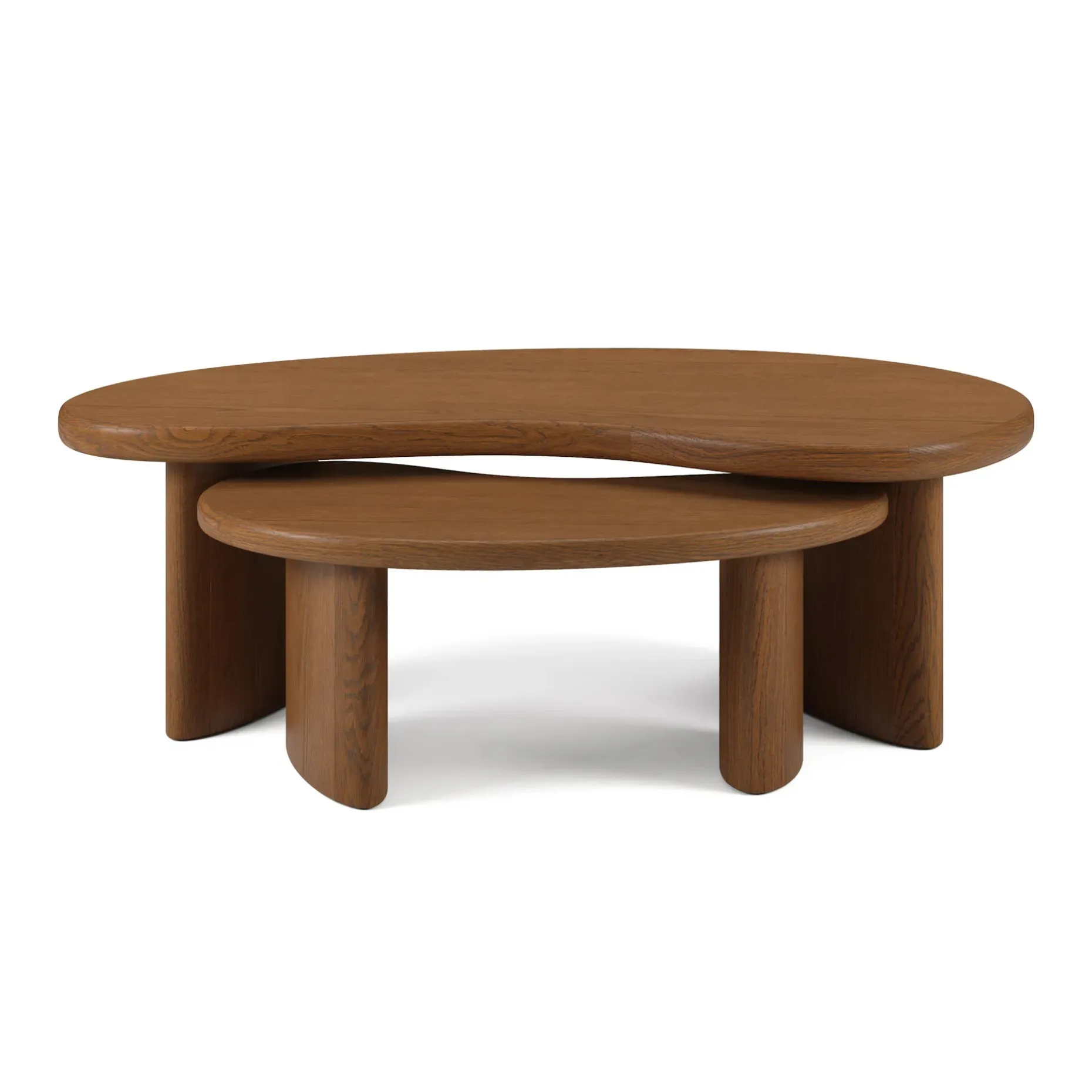 Neah 49" Nesting Coffee Table Set - Smoked Oak