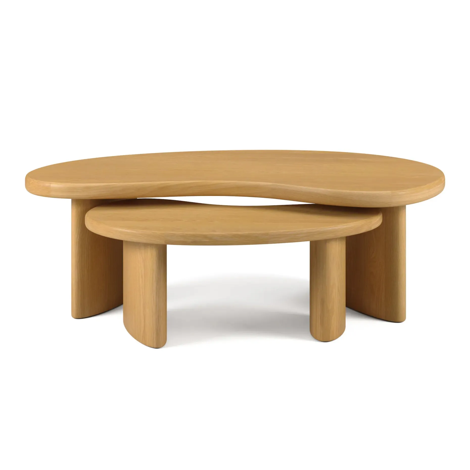 Neah 49" Nesting Coffee Table Set - Natural Oak