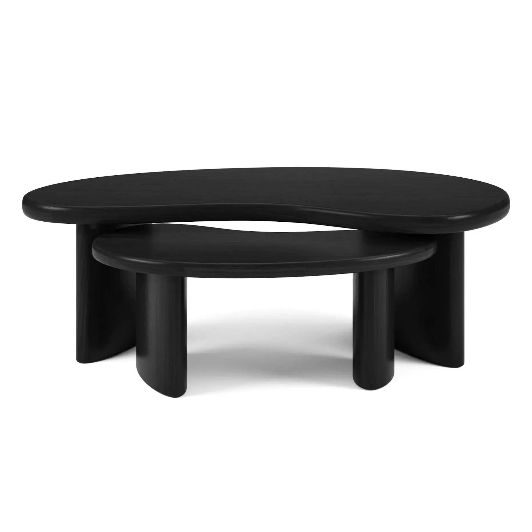 Neah 49" Nesting Coffee Table Set - Black