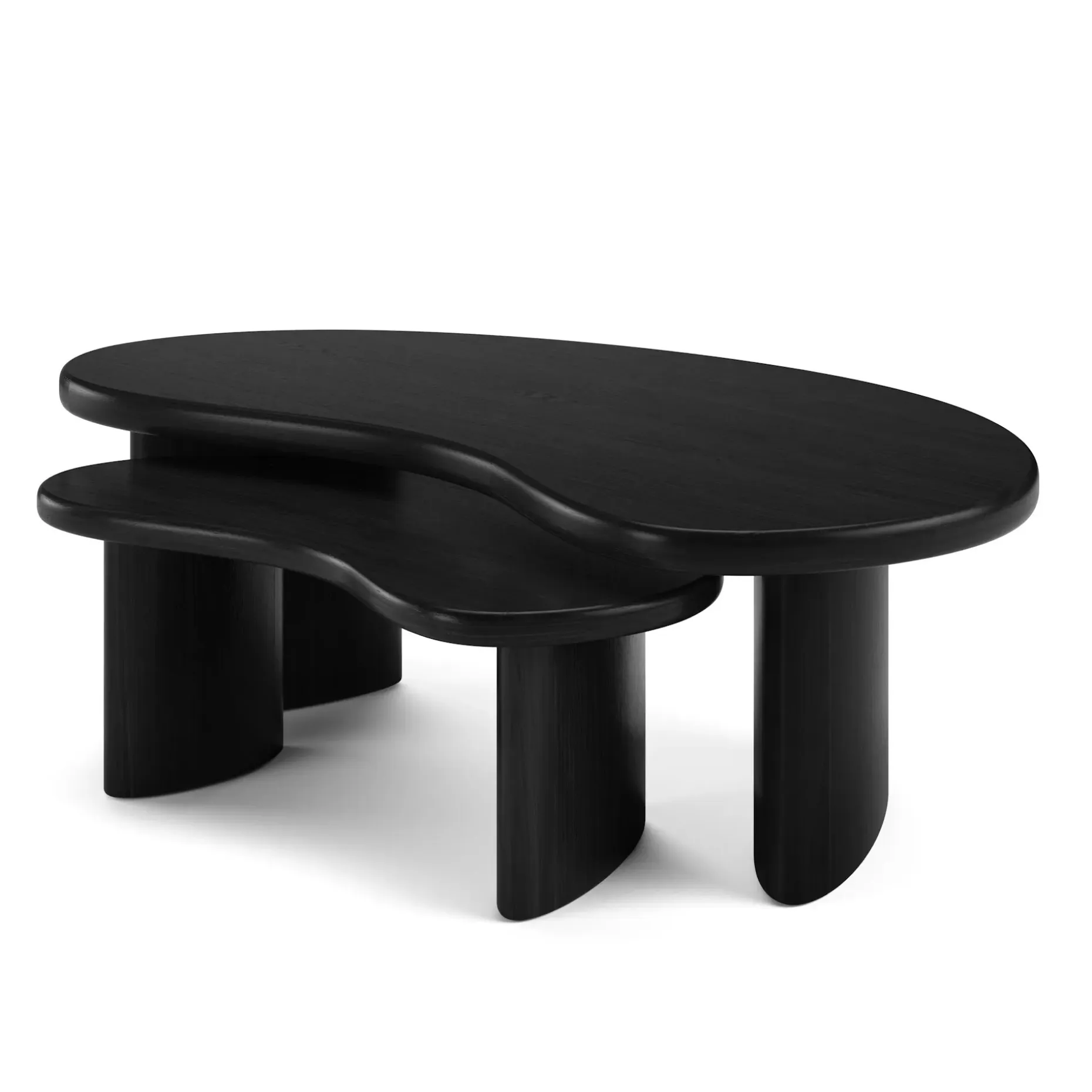 Neah 49" Nesting Coffee Table Set - Black