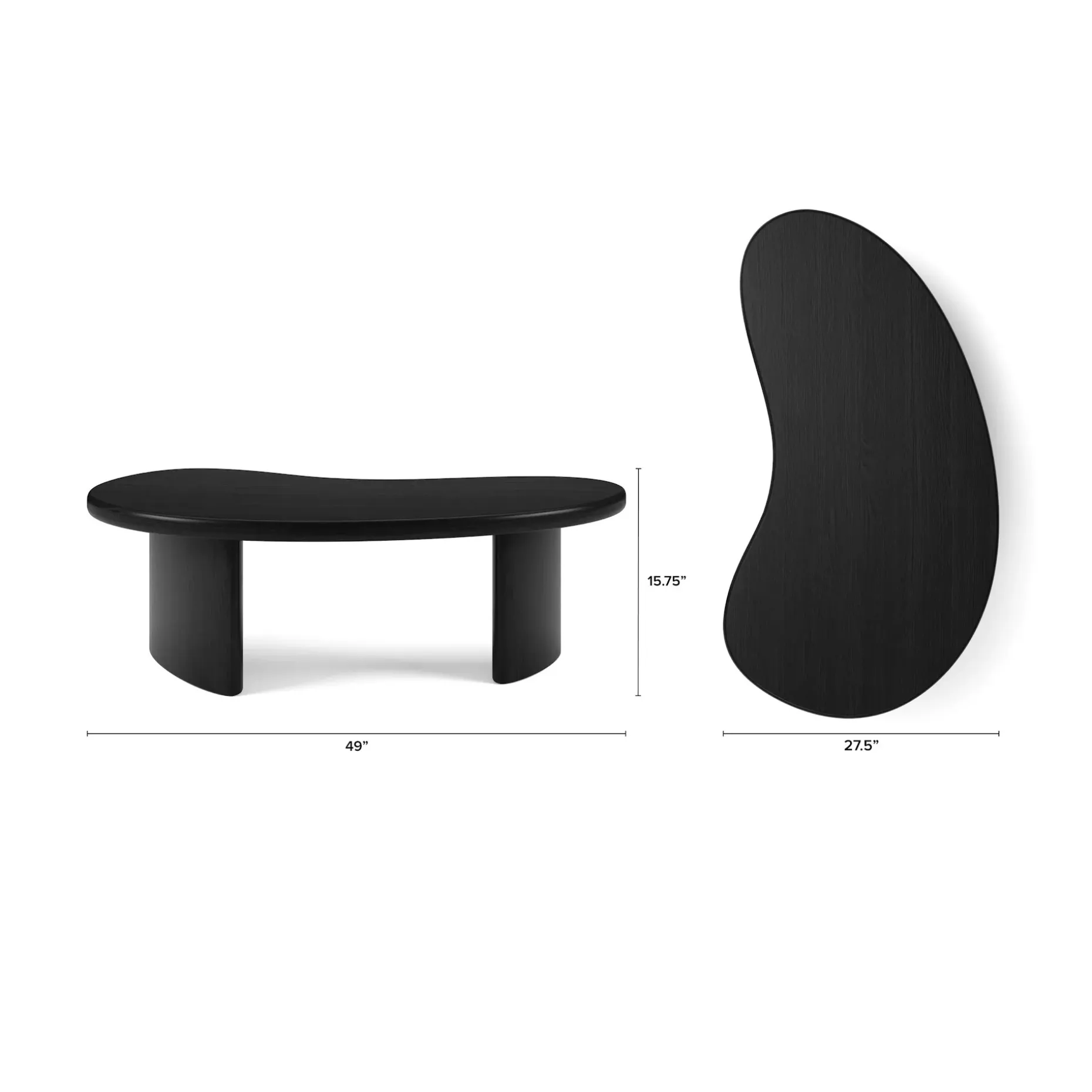 Neah 49" Nesting Coffee Table Set - Black