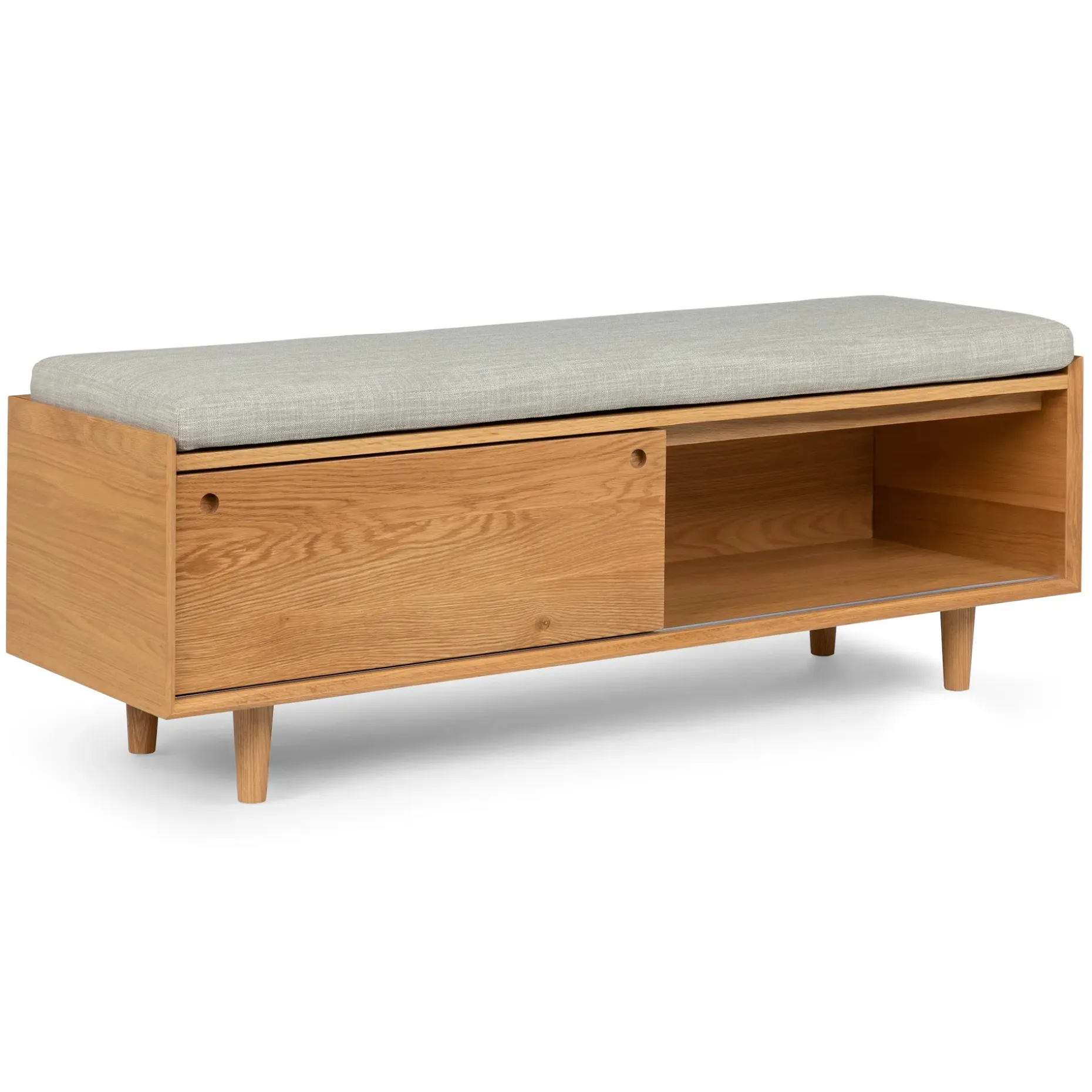 Nederin 55.5" Bench - Oak and Rain Cloud Gray