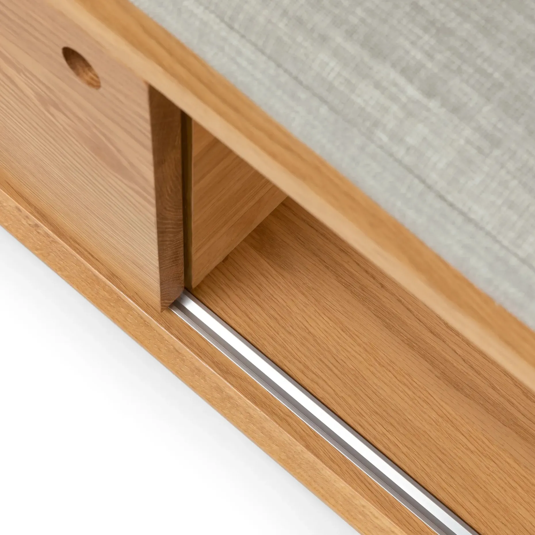 Nederin 55.5" Bench - Oak and Rain Cloud Gray