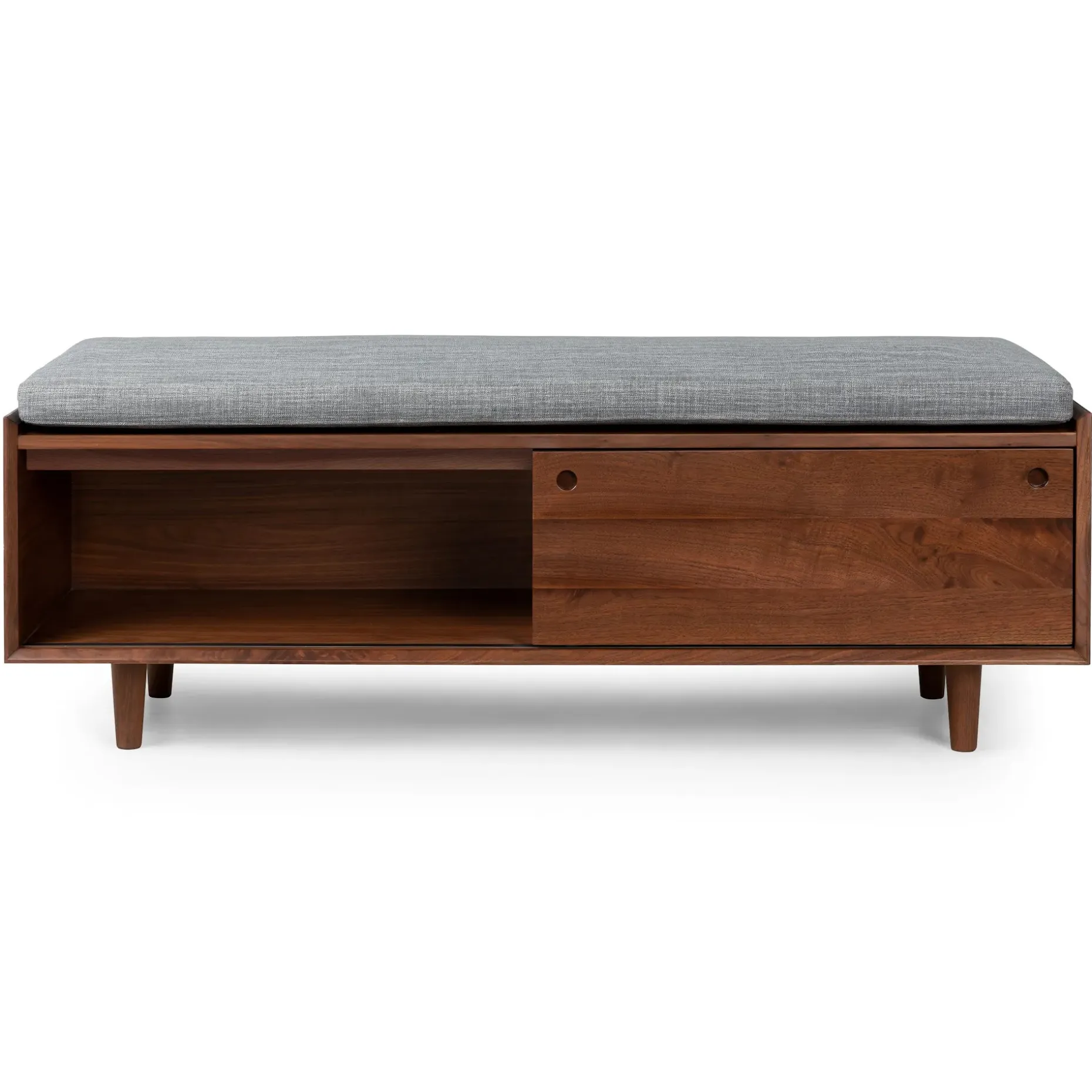 Nederin 55.5" Bench - Walnut and Pebble Gray