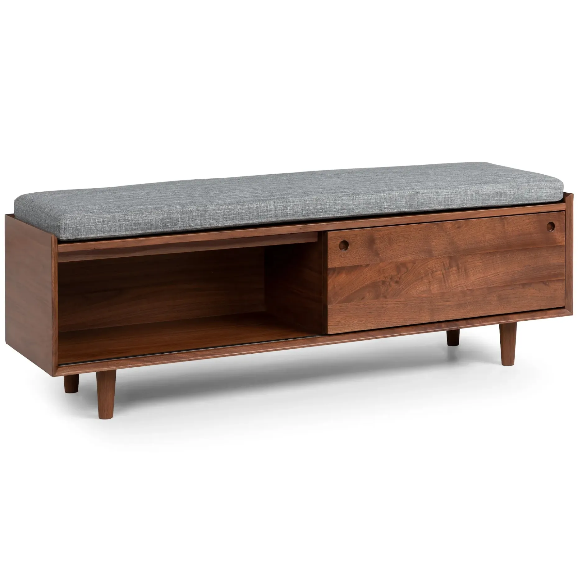 Nederin 55.5" Bench - Walnut and Pebble Gray