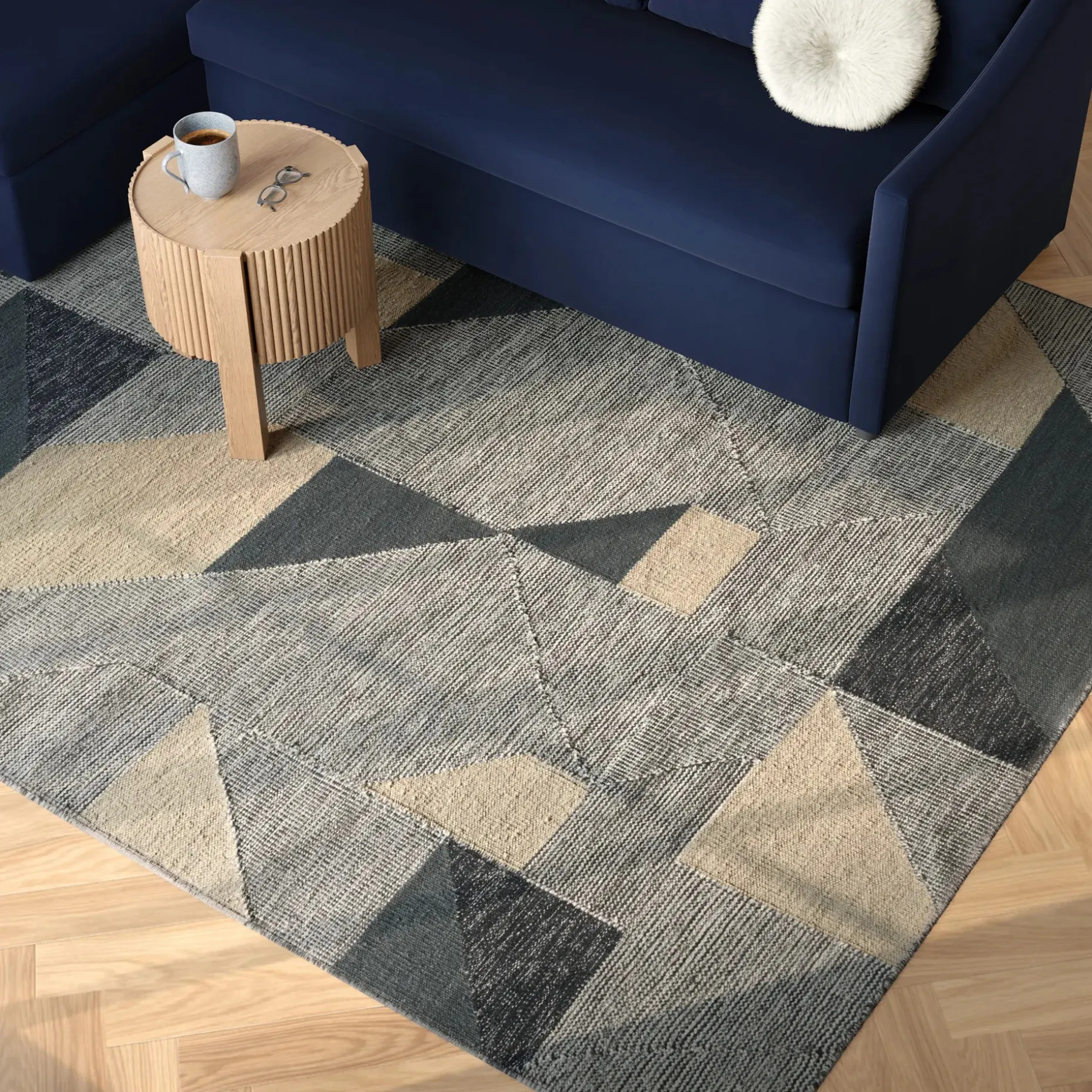 Nelsa 8 x 10 Rug - Geo Blue