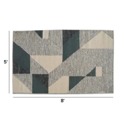 Nelsa 5 x 8 Rug - Geo Blue