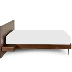 Nera California King Low Profile Bed with Nightstands Set - Walnut
