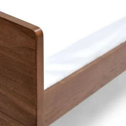Nera California King Low Profile Bed with Nightstands Set - Walnut