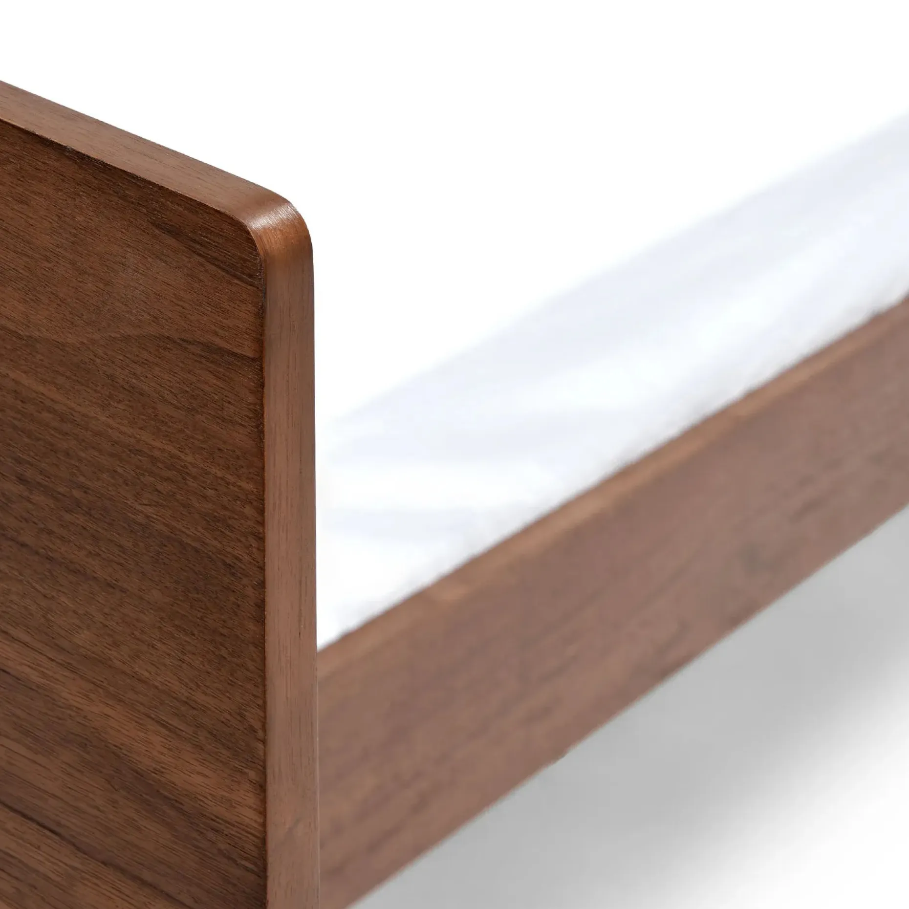 Nera California King Low Profile Bed with Nightstands Set - Walnut
