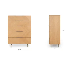Nera 5-Drawer Chest - Oak