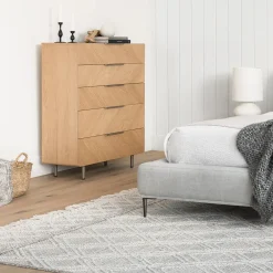 Nera 5-Drawer Chest - Oak
