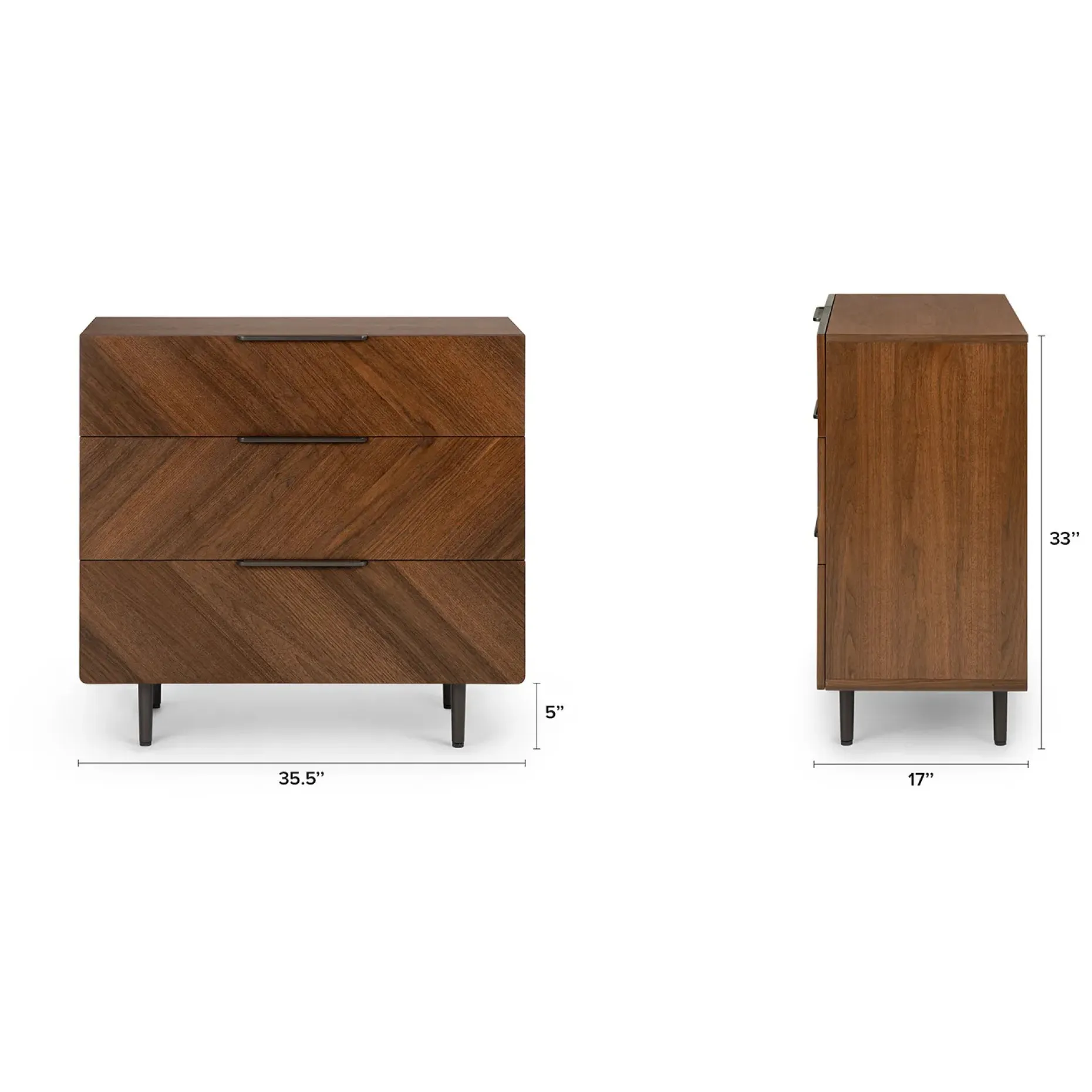 Nera 3-Drawer Chest - Walnut