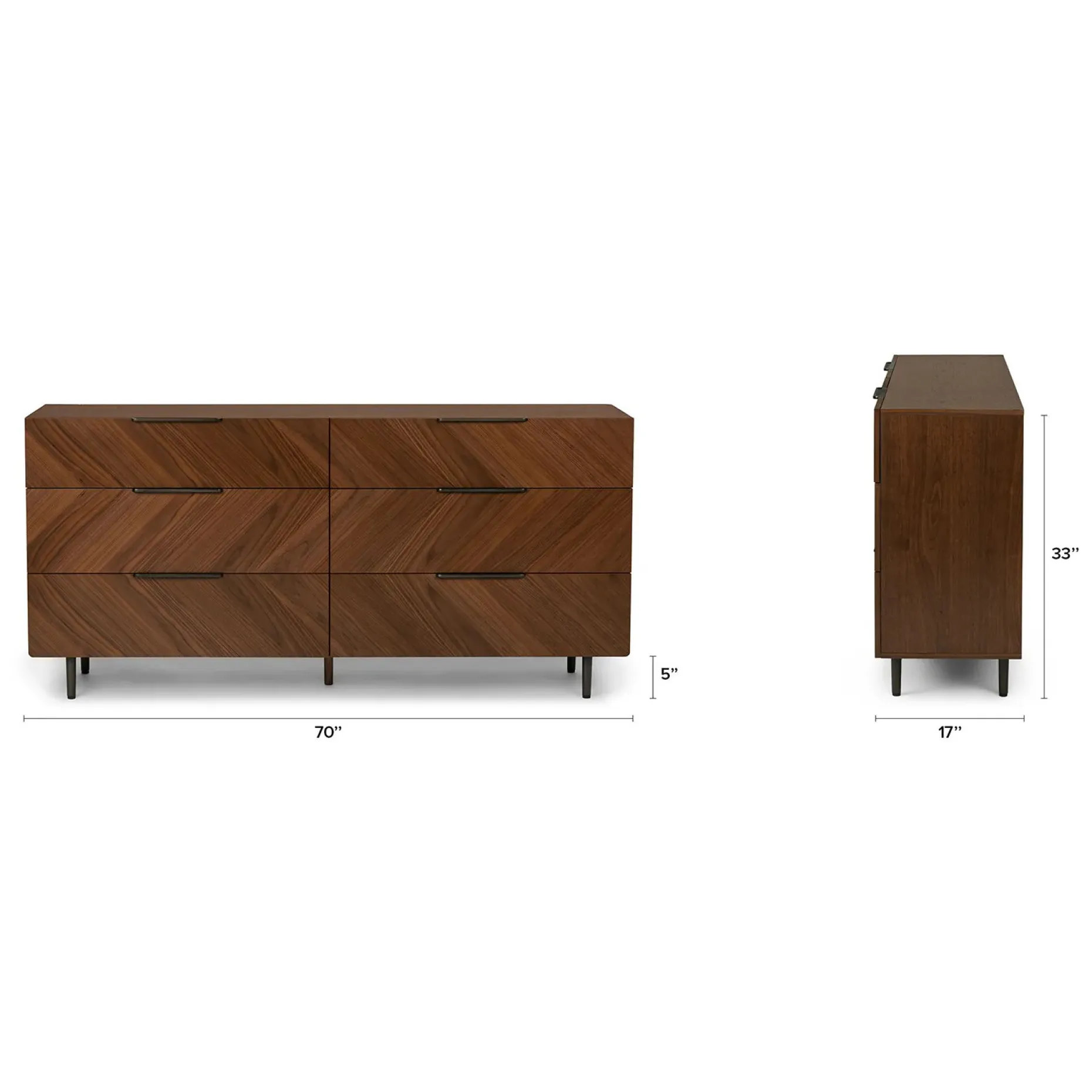 Nera 6-Drawer Double Dresser - Walnut