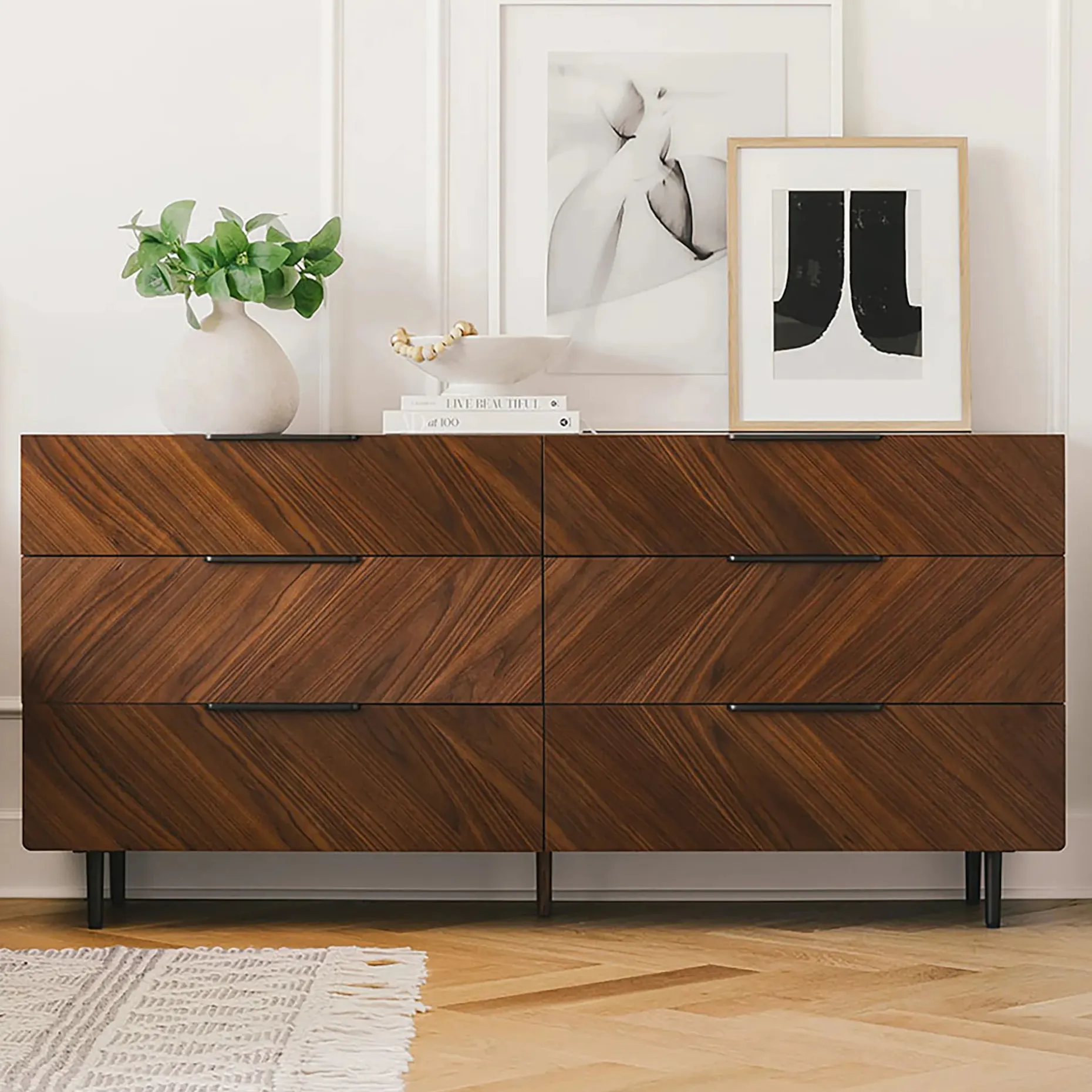 Nera 6-Drawer Double Dresser - Walnut