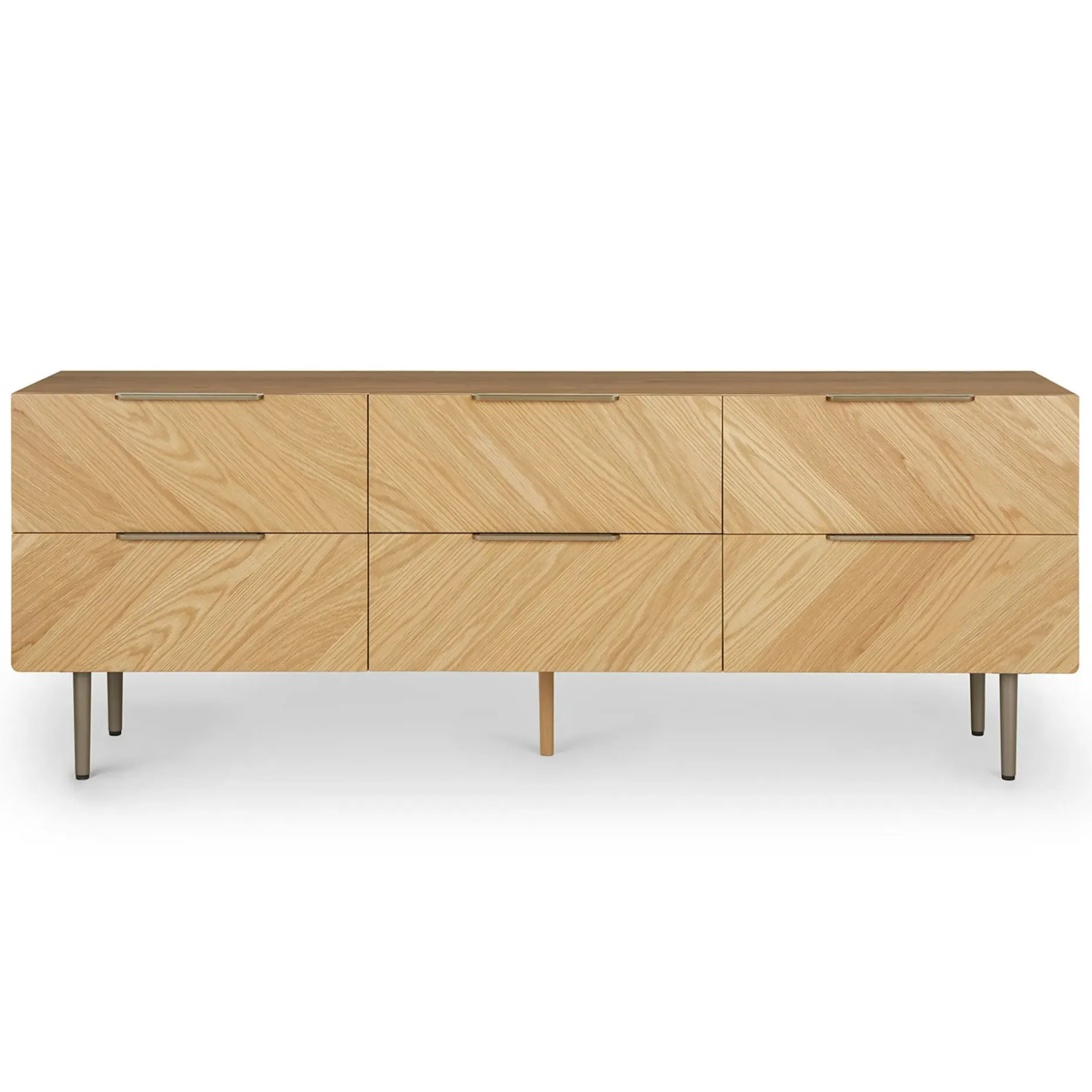 Nera 6-Drawer Low Triple Dresser - Oak