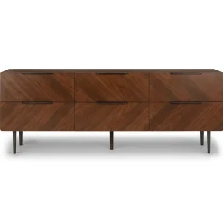 Nera 6-Drawer Low Triple Dresser - Walnut