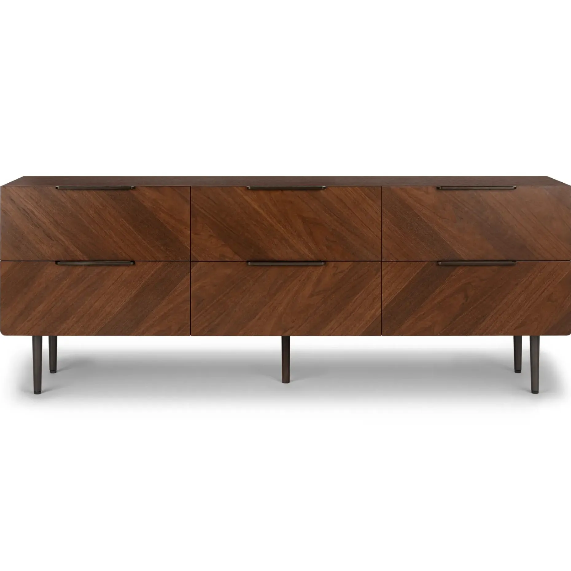 Nera 6-Drawer Low Triple Dresser - Walnut