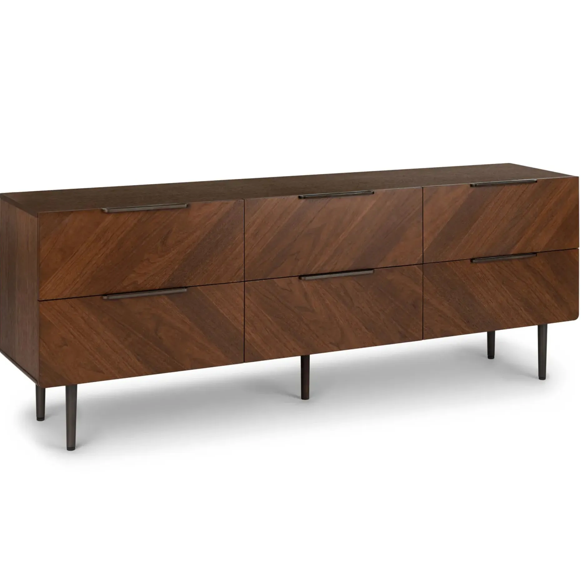 Nera 6-Drawer Low Triple Dresser - Walnut