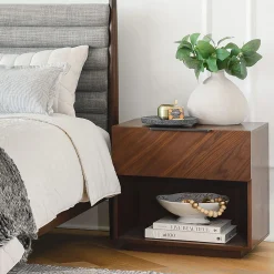 Nera 1-Drawer Nightstand - Walnut