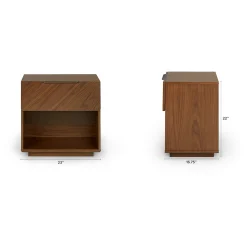 Nera 1-Drawer Nightstand - Walnut