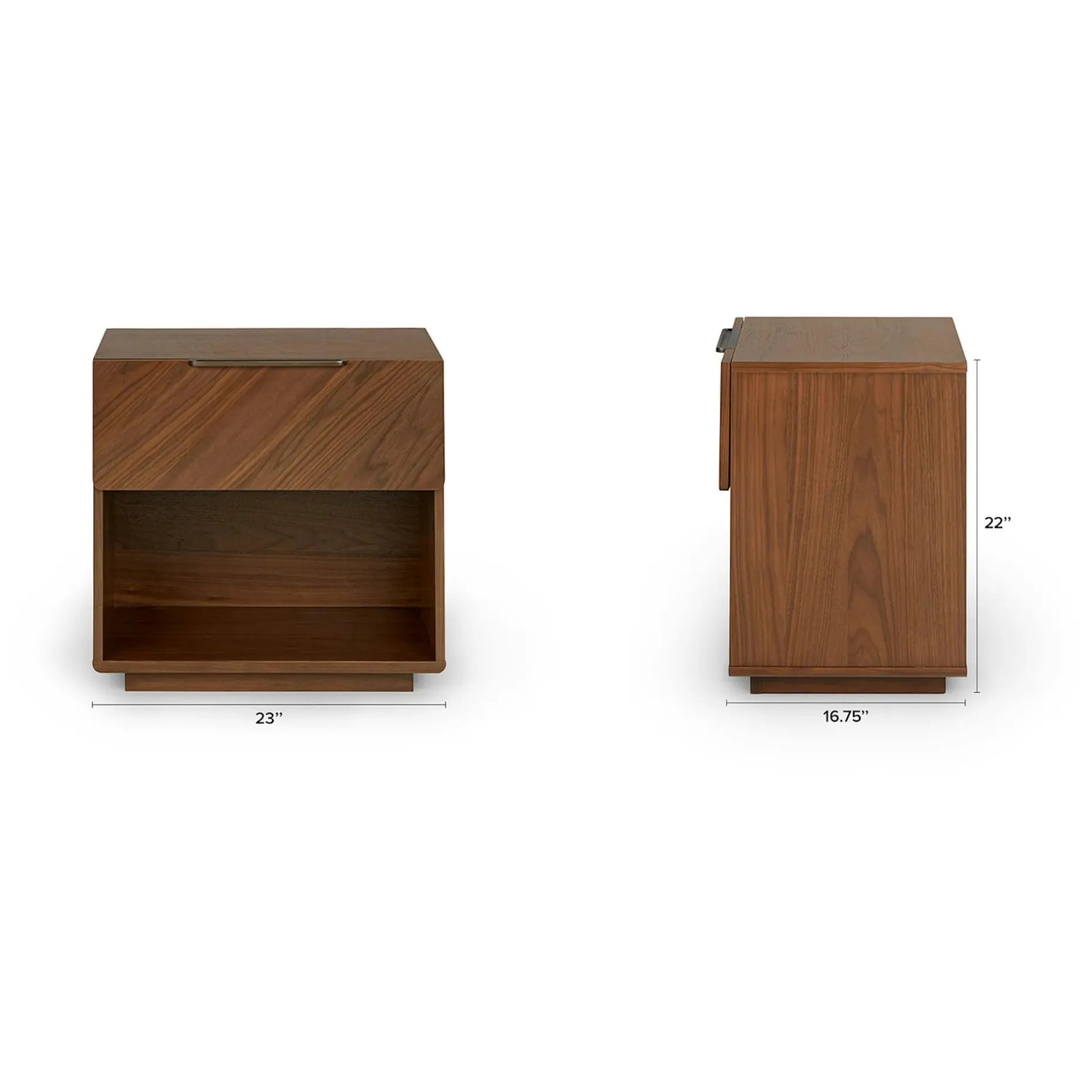Nera 1-Drawer Nightstand - Walnut