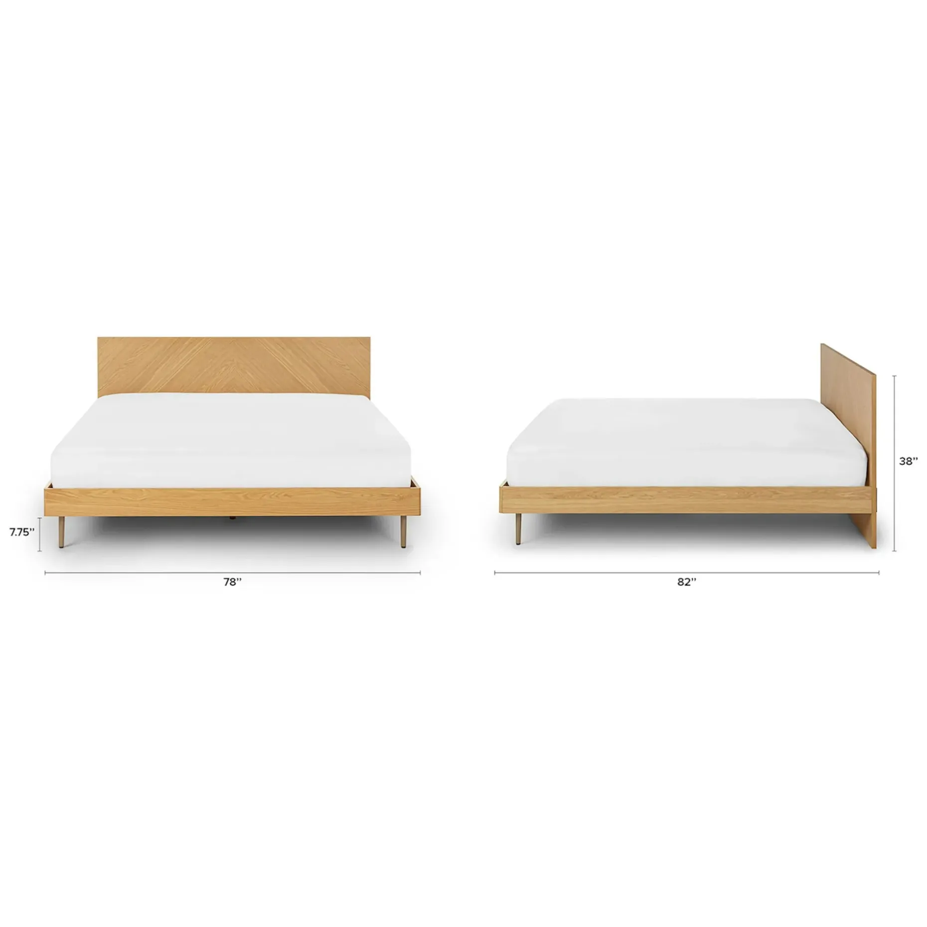 Nera King Low Profile Bed - Oak